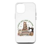Cozy Sewing Cat Quilting Craft Lover Design Vintage Coque pour iPhone 12/12 Pro