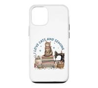 Cozy Sewing Cat Quilting Craft Lover Design Vintage Coque pour iPhone 12/12 Pro