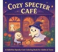 Cozy Specter Café: A Spooky Cute Coloring Book for Adults and Teens Featuring Adorable Ghosts, Haunted Cafés, and Halloween Whimsy: Relaxing and Fun ... | 8.5” x 8.5” | No-Bleed | Bold, Easy Scenes