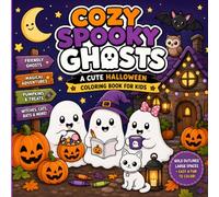 Cozy Spooky Ghosts: A Cute Halloween Coloring Book for Kids Ages 4-8 | 36 Pages of Friendly Ghosts, Witches, Cats, Bats, Pumpkins and Cozy Adventures
