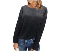 Cozy Sweaters for Women Crew Neck Long Sleeve Knitted Comfy Breathable Solid Color Fashion Fall Outdoor Warm Outfits
