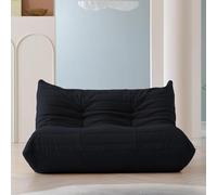 Cozy Teddy Canapé de sol paresseux en velours 2 places pour cheminée, chaise longue élégante pour salon, chambre à coucher, salon et bureau - Taille double