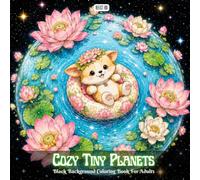 Cozy Tiny Planets Coloring Book: Cute Animals Exploring Magical Mini Worlds Filled with Cozy Nature, Fantasy Landscapes and Relaxing Activities for Adults and Teens