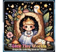 Cozy Tiny Worlds Grayscale Coloring Book: 52 Whimsical Miniature Scenes Featuring Tiny Prince Adventures, Cute Animals, Cozy Forest Homes, and Magical ... for Relaxation, Stress Relief, and Creativity