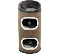 Cozy Tour à chat de 89,2 cm avec mur extérieur en sisal, arbre à chat à trois étages avec balle suspendue, espace de repos idéal pour les chats, corps en sisal durable pour gratter et jouer
