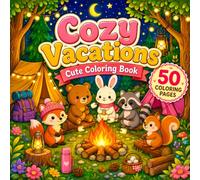 Cozy Vacations Coloring Book for Adults and Teens: Adorable Animal Travel Adventures with Camping, Beach Days, Road Trips, Nature Escapes, Cozy ... Relief and Relaxation at Home or on Vacation