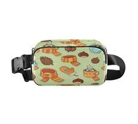 Cozy Winter Elements Sac à bandoulière élégant pour homme et femme Petit sac banane avec sangle réglable pour voyage, course à pied, randonnée