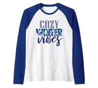 Cozy Winter Vibes Xmas Funny Snow Hommes Femmes Garçons Filles Manche Raglan