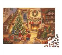 Cozy Xmcomme Eve 1000 Pièces Puzzle Punpier Recy hresttmcomme Tree Puzzles pour Gunrçsur & Fille à punrtir de 6 UNS Accessoires pour Soirée de Jeu Funmiliunl Excellente Idée de Cundeunu Munes...
