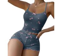 Cozyan Pyjama Femme Été Ensemble Léger et Confortable Haut et Short pour la Maison et Le Sommeil Ensembles de Pyjama Femme Ete sans Manches 2 Pièces Vêtements De Nuit avec Gilet et Short