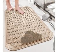 CozyBathroom Tapis de bain doux au toucher, lavable en machine, antidérapant, pour sol de douche et de bain, kaki 90 x 60 cm