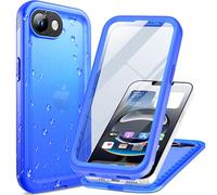 Cozycase Coque Bleu pour iPhone 16e 17e Etanche Antichoc 360 Antipoussiere Imperméable Con Cordon Solide Complete Coq Avant et Arriere Renforcée Plongée sous Marine Eau Robuste 16 17 e Case