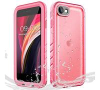 Cozycase Coque Top Antichoc Étanche 360 Integrale Pour iPhone SE 2022/2020 | Incassable Protection Militaire Anti Choc Shock-Proof Solide Renforcée Eau Résistante Chantier Waterproof Double Case, Rose