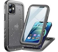 Cozycase Coque Top Antichoc IP68 Étanche 360 Integrale pour iPhone 12 Mini | Incassable Protection Militaire Anti Choc Shock-Proof Solide Renforcée Eau Résistante Chantier Waterproof Double Case, Noir