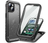 Cozycase Coque Top Antichoc IP68 Étanche 360 Integrale pour iPhone 15 | Incassable Protection Militaire Anti Choc Shock-Proof Solide Renforcée Eau Résistante Chantier Waterproof Double Case, Noir