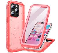 Cozycase Coque Top Antichoc IP68 Étanche 360 Integrale pour iPhone 15 Pro | Incassable Protection Militaire Anti Choc Shock-Proof Solide Renforcée Eau Résistante Chantier Waterproof Double Case, Rose