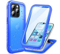Cozycase Coque Top Antichoc IP68 Étanche 360 Integrale pour iPhone 15 Pro | Incassable Protection Militaire Anti Choc Shock-Proof Solide Renforcée Eau Résistante Chantier Waterproof Double Case, Bleu
