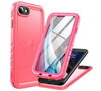 Cozycase Coque Top Antichoc IP68 Etanche pour iPhone SE 2022 2020 8 7 Militaire 360 Intégrale Anti Choc Shock Proof Eau Protection Incassable Double Chantier Waterproof Full Case pour iPhone SE, Rose