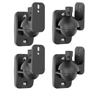 Cozycase Support Mural pour Enceintes Rotation + Inclinaison Ajustable jusqu'à 3,5 kg (4 pièces, Noir)