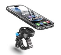 Cozycase Support pour iPhone 16e Velo Moto Etanche - 【Anti Vibration- Rotatif】 Metal Suport Telephone Vélo Route/VTT/Scooter/Trotinette/Guidon/Bicyclette Sportive avec Écran Tactile Pluie Bike Holder