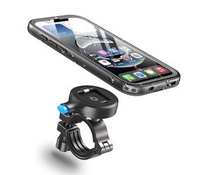 Cozycase Support pour iPhone 16e Velo Moto Etanche - 【Anti Vibration- Rotatif】 Metal Suport Telephone Vélo Route/VTT/Scooter/Trotinette/Guidon/Bicyclette Sportive avec Écran Tactile Pluie Bike Holder