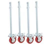 Cozyel Lot de 4 roulettes d'échafaudage 190 mm avec broche en acier, pieds roulés, droits, capacité de charge de 750 kg, réglables en hauteur, compatibles avec différents types de cuisinières