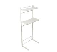 Cozyel Meuble Machine à Laver,Meuble Dessus WC, Étagère de Rangement pour Lave-Linge et sèche-Linge à 2 Niveaux, étagères réglables, pour Gagner de la Place,Organisation de la buanderie,40x160x35-60cm