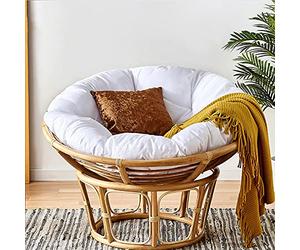 CozyGarden Hamac rond épais touffeté et rembourré, élégant, 71,1 x 71,1 cm, pour relaxation intérieur/extérieur, idéal pour terrasse, jardin et salon