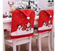 Cozyhoma Lot de 6 housses de chaise de Noël avec chapeau de père Noël