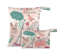 COZYhome Sac à langer étanche et lavable avec poche Motif Love in Paris