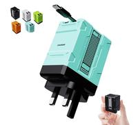 Cozyhubz Charger, 2025 New 2-in-1 Compatible Fast Charger 120w,Retractable Scalable Super Fast Charger Module, for Phone, Tablet, Laptops (Blue)