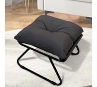 Cozykimo Repose-pieds d'extérieur 55 x 48 x 36 cm - Avec coussin d'assise souple de 8 cm - Pieds en métal - Repose-pieds pour salon, chambre à coucher, entrée - Gris