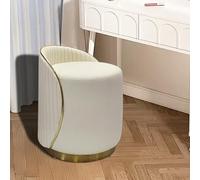 Cozykimo Tabouret de coiffeuse pivotant à 360° avec dossier, tabouret de maquillage en cuir nappa, repose-pieds rembourré pour fauteuil, design moderne, pied en métal, pour salon et chambre à coucher