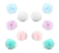 Cozylkx 10 Pièces 25mm Minuscules Pompons pour L'artisanat, Mini Boules De Fausse Fourrure Pompons Moelleux pour Bricolage Artisanat Porte-clés Accessoires De Cheveux