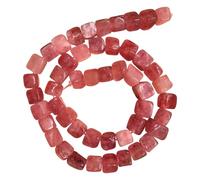 Cozylkx 48 Pièces De Perles Cubiques De 8mm, Perles en Pierre Naturelle, Perles Carrées Semi-Pierres Précieuses en Vrac, Perles D'espacement pour Collier De Bracelet à Faire Soi-Même