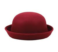 Cozylkx Chapeaux De Derby Ronds pour Enfants, Filles Et Garçons, Chapeau Seau Panama à Bord Retroussé, Feutre De Laine, Chapeaux Melon Ronds élégants, Tour De Tête 54cm