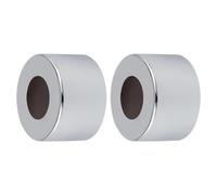 Cozylkx Lot De 2 Cache-Robinet Muraux en Acier Inoxydable, Rosace Décorative pour Tuyau d'eau, Collier De Valve Rond pour Robinetterie De Douche, ID 33mm/OD 66mm