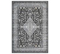 COZYLOOM Grand Tapis Vintage à Poils Courts et résistant aux Taches pour Salon, Chambre à Coucher, Salle à Manger, Bureau, Salle de Classe, 25,4 x 33 cm, Noir