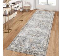 COZYLOOM Tapis de Couloir Lavable de 61 x 243 cm - Tapis de Salle de Bain Vintage bohème antidérapant - Tapis Traditionnel en Chenille Qui ne s'effiloche Pas et résiste aux Taches pour buanderie