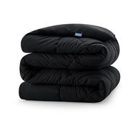 CozyLux Couette 220x240 tempérée pour Lit 2 Personnes, Édredon 300g/m² pour 4 Saisons, avec 4 Boucles D’Angle, Couverture en Microfibre pour Hiver et Automne, Chaud, Lavable en Machine, 240x220, Noir
