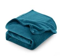 CozyLux Plaid Polaire Couverture Flanelle 220x240 cm, Couverture lit 2 Personnes 240x220 cm, Grande Taille Jeté de Canapé, Chaude et Douce en Peluche, 220 x 240 cm, Bleu Canard