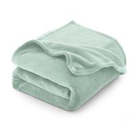 CozyLux Plaid Polaire Couverture Flanelle 220x240 cm, Couverture lit 2 Personnes 240x220 cm,Grande Taille Jeté de Canapé, Couverture Chaude et Douce en Peluche, 220 x 240 cm Vert Clair