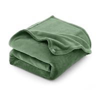 CozyLux Plaid Polaire Couverture Flanelle 220x240 cm, Couverture lit 2 Personnes 240x220 cm,Grande Taille Jeté de Canapé, Couverture Chaude et Douce en Peluche, 220 x 240 cm Verte
