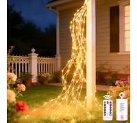 Cozymeow Guirlande Lumineuse 2M 200 LED Guirlande à Pile, Minuterie, Télécommande, 8 Modes Lumières de Noël IP65 Étanche Guirlande Lumineuse Cascade pour Sapin de Noël Intérieure Extérieure Décoration