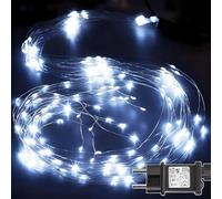 Cozymeow Guirlande Lumineuse Sapin Noël 2M 400 LED Lumières de Noël avec Transformateur, Timer, 8 Modes Lumineux Cascade Étanche Guirlande de Noel Lumineuse pour Interieur Exterieur Décoration - Blanc