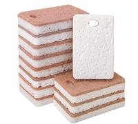 COZYMIRE 12 Pièces Eponge Vaisselle Eponge Naturelle Reutilisable Lavable Compostable Sisal et Cellulose Dégradable Anti-Rayures Double Face