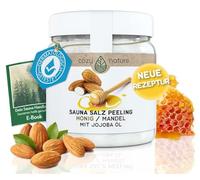 CozyNature® Sel exfoliant pour sauna, douche et hammam - Huile de jojoba - Vitamine E - Pour sauna, douche et hammam - 500 g - Avec e-book (français non garanti)