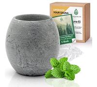 CozyNature Œuf de sauna en stéatite naturelle | env. 7 x 6,5 cm| Accessoires de sauna | Bol aromatique résistant à la chaleur pour des infusions de sauna relaxantes | 100% fait main