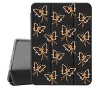 CozyNestCY Étui en cuir avec motif cœur et papillon pour iPad 10e génération 10 pouces avec fonction veille/réveil automatique, coque arrière en TPU avec porte-crayon pour filles et femmes