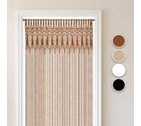 Cozyor Rideau de Porte en macramé - Style bohème - 132 x 200 cm - comme séparateur de pièce - Tenture Murale et décoration - Marron - pour Arche de Mariage, Salon - Fait Main
